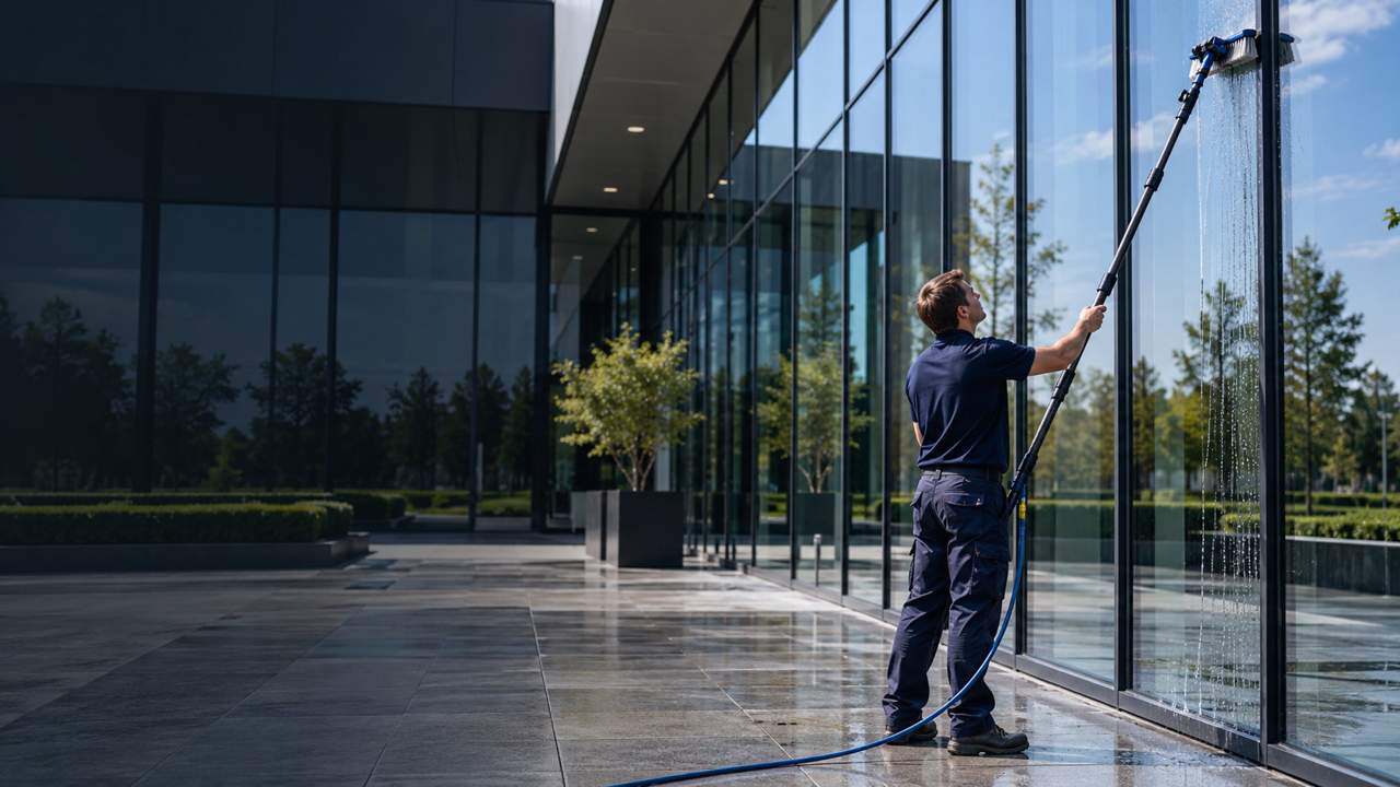 Professionele glasbewassing met osmosewater
